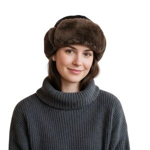 VTG 60s 70s Turkis Tukku Finland real Nutria fur brown black winter ushanka hat